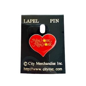 Y2K New York City Heart Big Apple Enamel Lapel Pin NOS